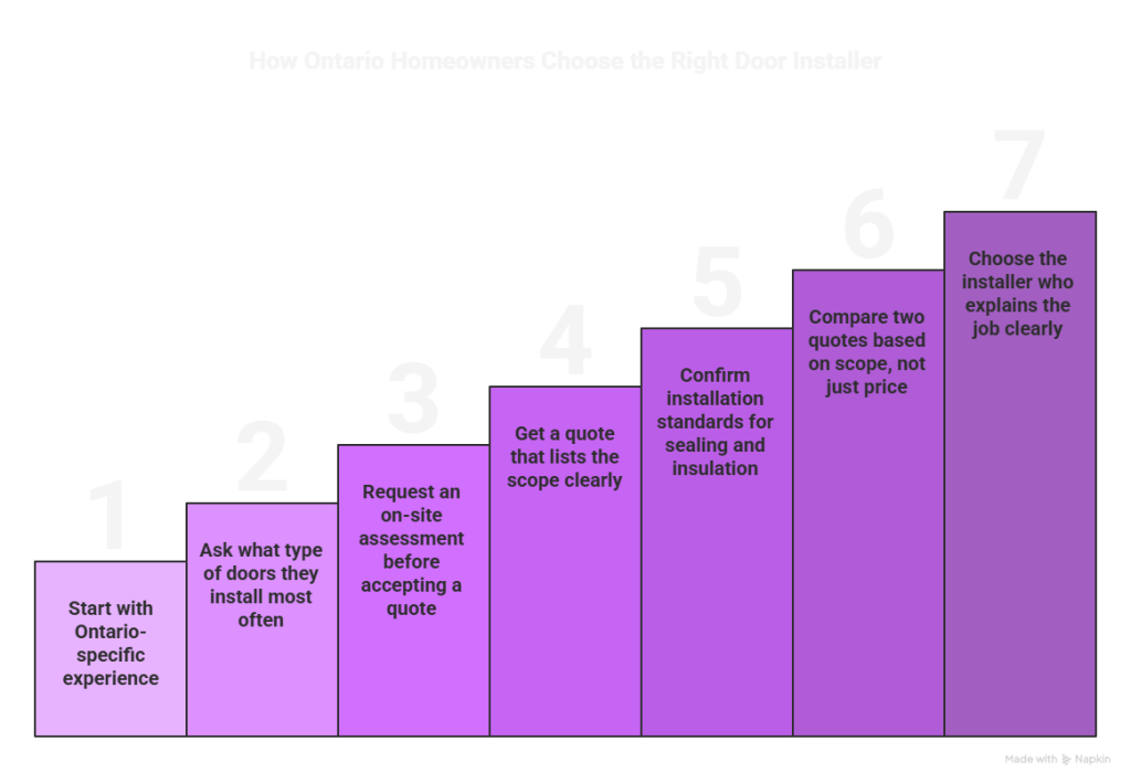 How Ontario Homeowners Choose the Right Door Installer