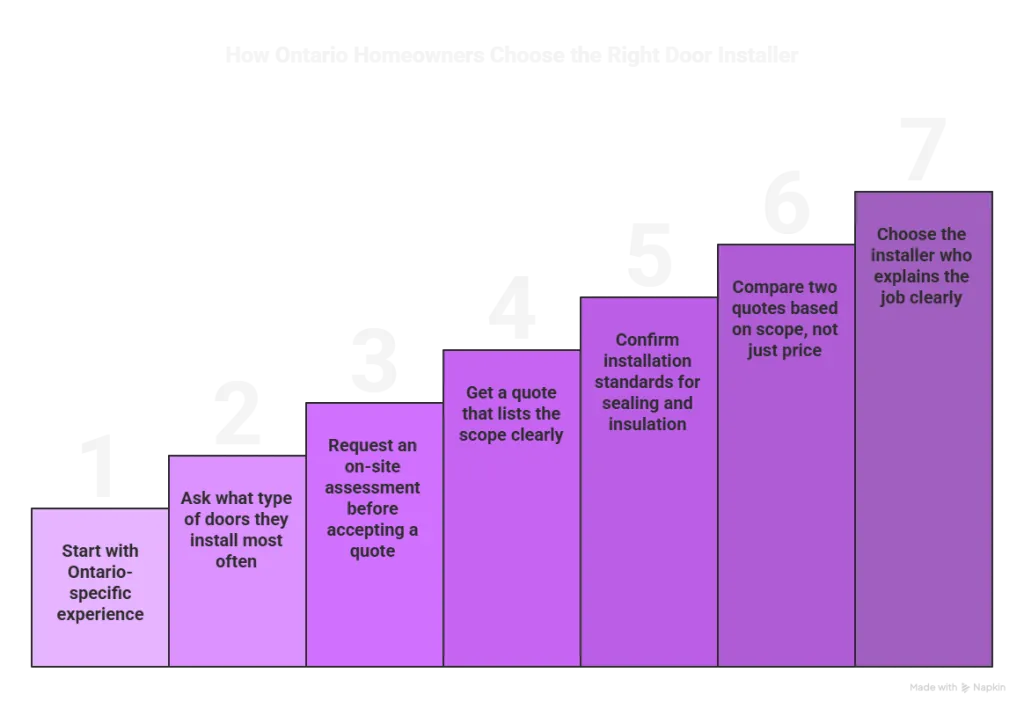 How Ontario Homeowners Choose the Right Door Installer