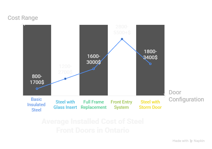 Average Installed Cost of A Steel Front Door in Ontario Average Installed Cost of A Steel Front Door in Ontario