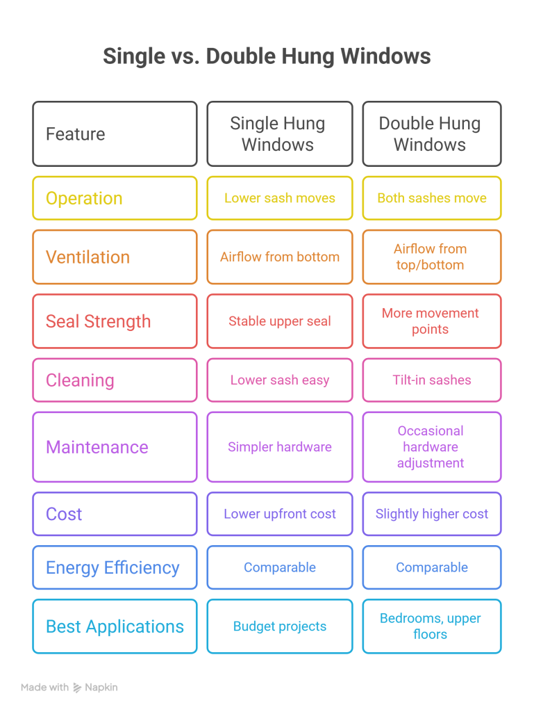 What Is the Difference Between Double and Single Hung Windows?