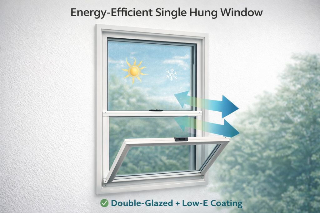 Energy-Efficient Single Hung Window