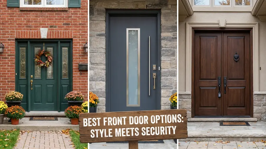 Stylish and secure front door options for Ontario homes including fiberglass, steel, and wood doors