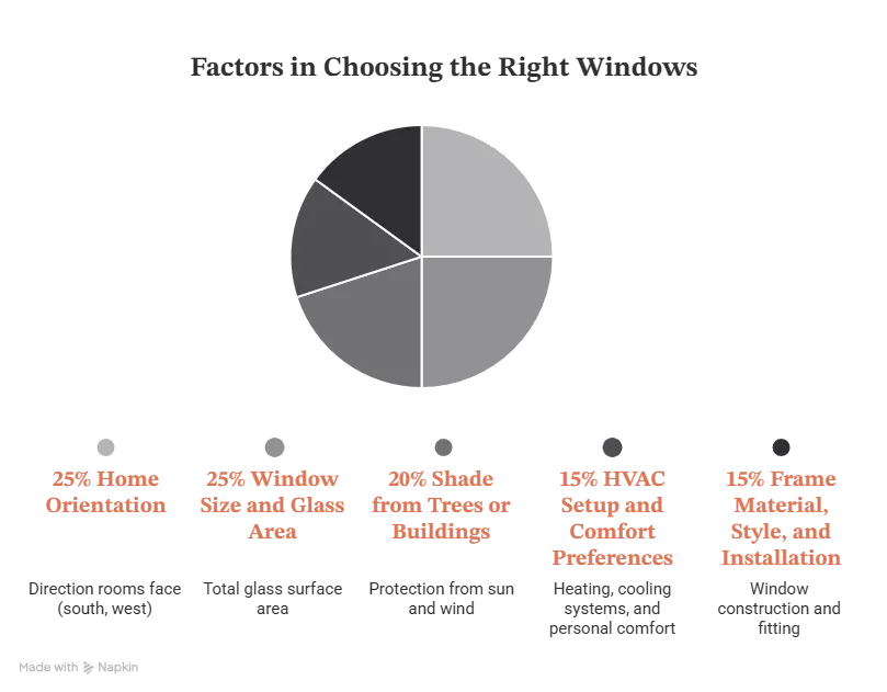 Homeowner comparing window performance factors beyond energy ratings, including durability, comfort, and insulation