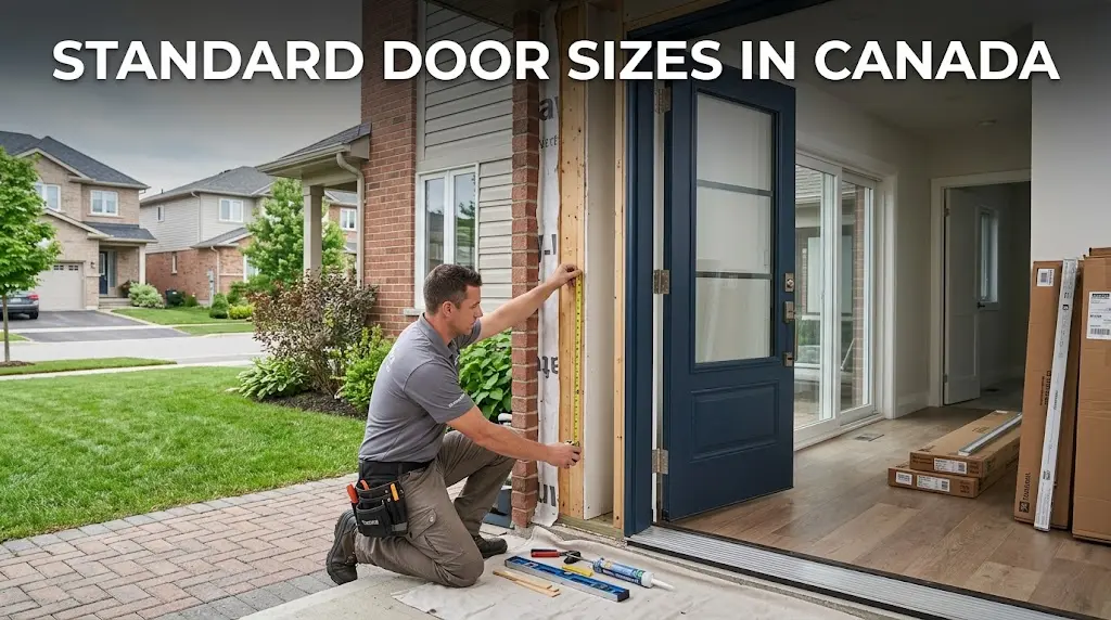 Standard door sizes in Canada for Markham renovations showing common door dimensions, exterior and interior door types, rough opening measurements, installation requirements, and buying considerations