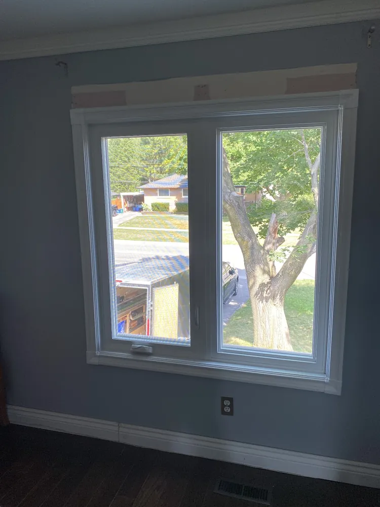 Pair of casement windows seen from inside