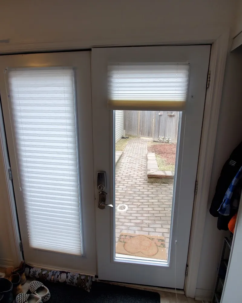 Walkout French Doors, Inside View: before Walkout patio doors seen from inside before replacement